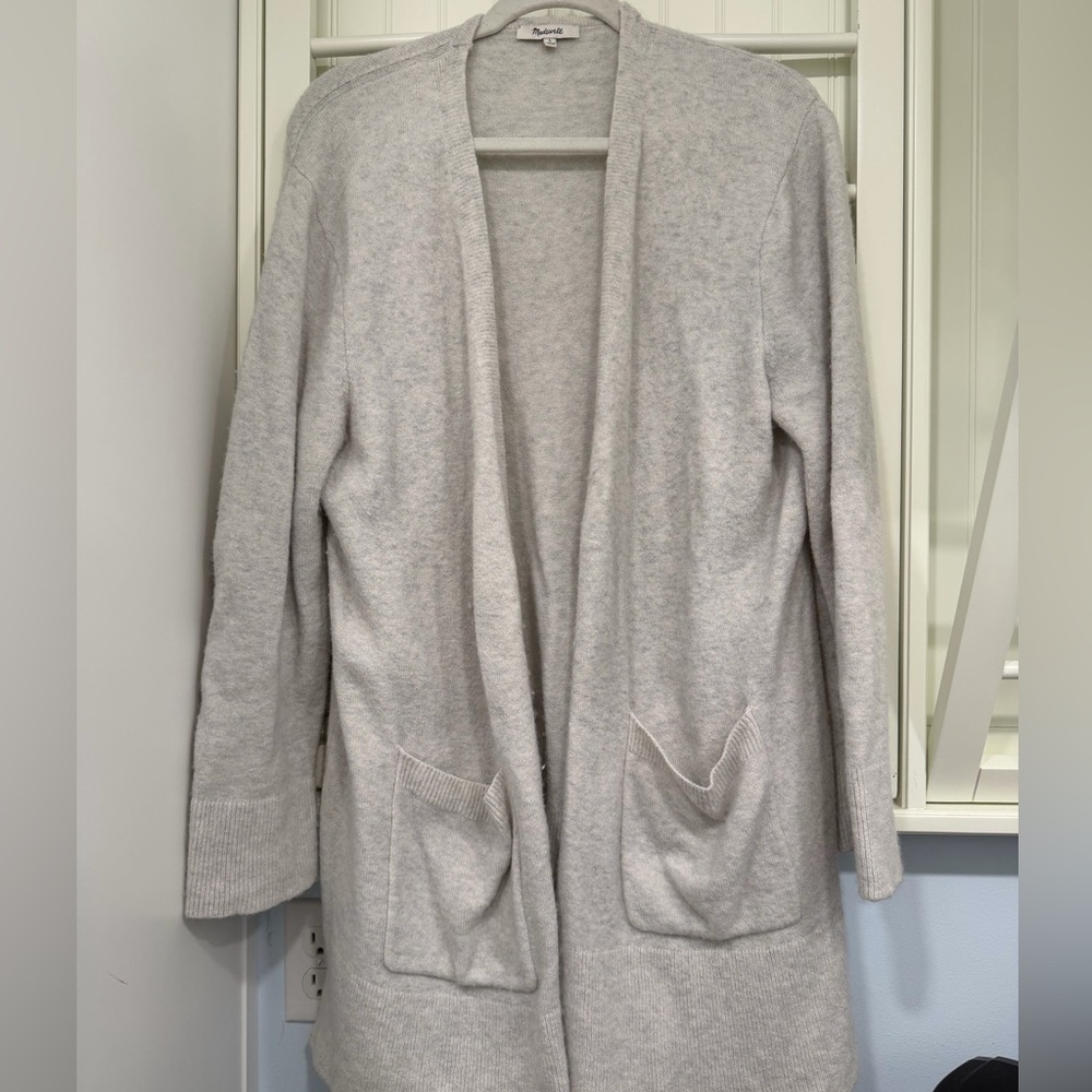 Madewell Light Gray Open-Front Cardigan